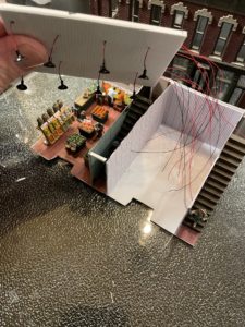 Visible side of ceiling and light assembly.