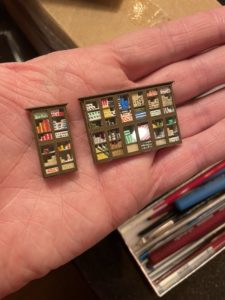 Completed display cases for back wall.