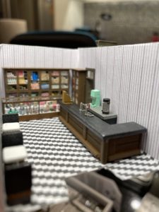 Soda fountain details painted and installed.