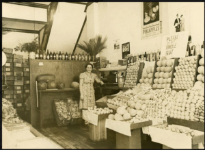 Fruit market interior.