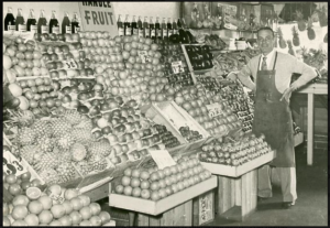 Fruit market interior.