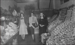 Fruit market interior.