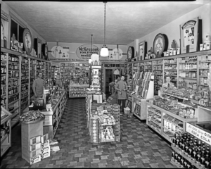 Pharmacy interior.