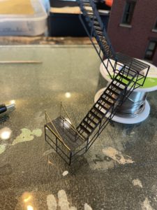 Supports attached to fire escape.