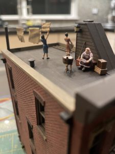 Rooftop laundry scene.