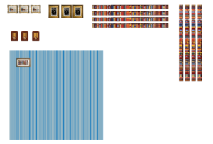 Printout of all third floor living room graphics.