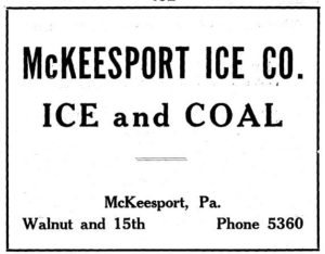 McKeesport Ice Company Ad