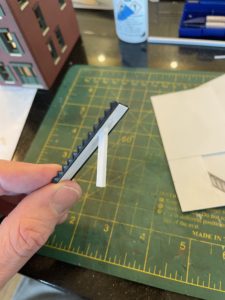 Vertical support under stairs.