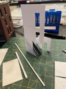 Holes cut out of walls for the doors.