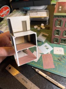 Baseboards and floor covering.