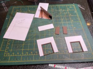 Stairs painted in place, doors and frames painted to match.