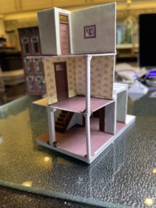 Wallpaper and flooring installed.