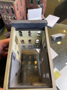 Wallpaper glued to front walls