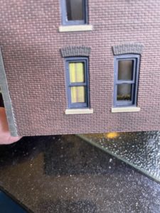 Paper curtains viewed from the outside.